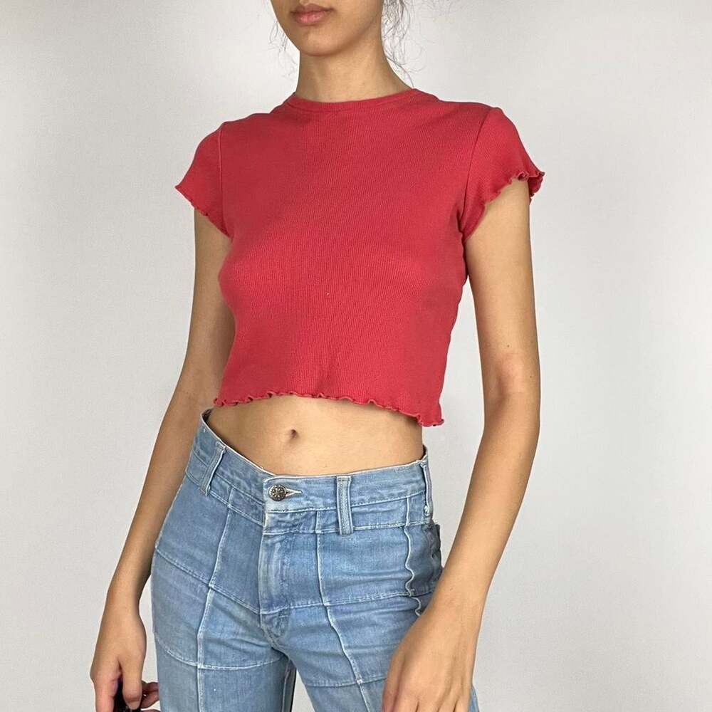 Brandy Melville Women's Pink Crop-top - Picture 4 of 4